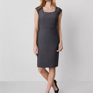 Ann Taylor Elegant Gray Midi Dress